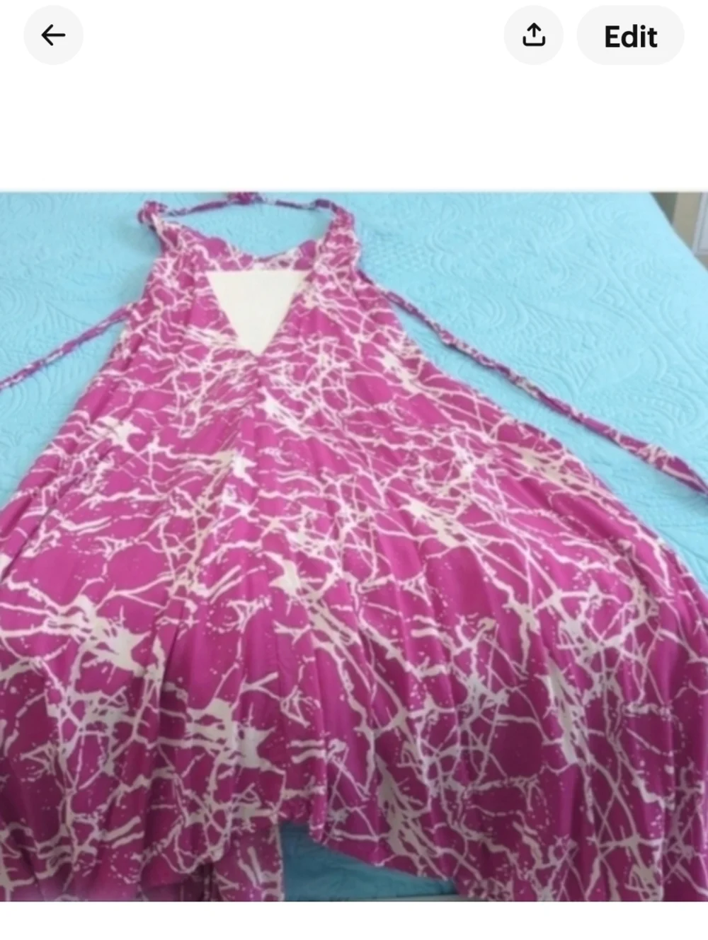 Pink Maxi Dress Backless Halter Beachwear Lounge wear - Picture 6 of 7